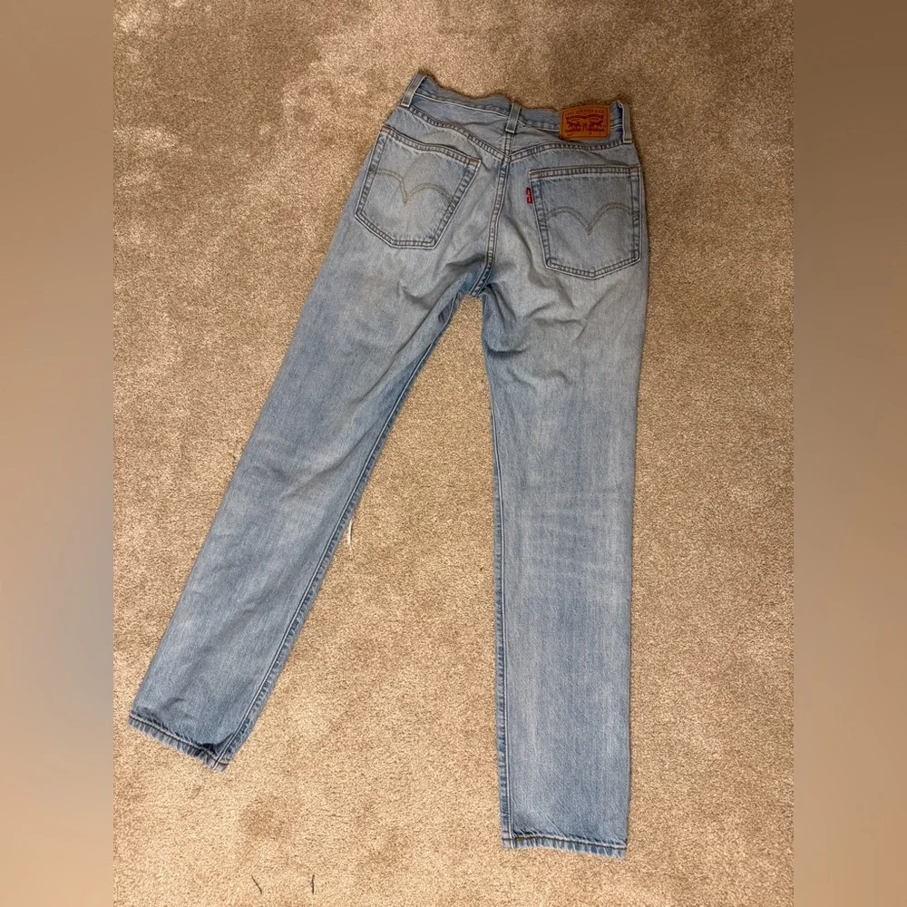 501 Premium Women's Straight Leg Jeans - Light Blue-Measurements on Pictures - Picture 5 of 9